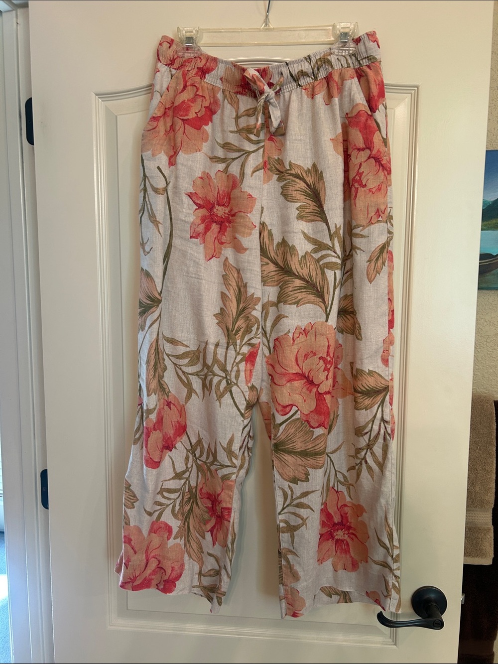 Joie Wide Leg Floral Linen Pant